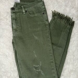 Free People Distressed Jeans - Olive